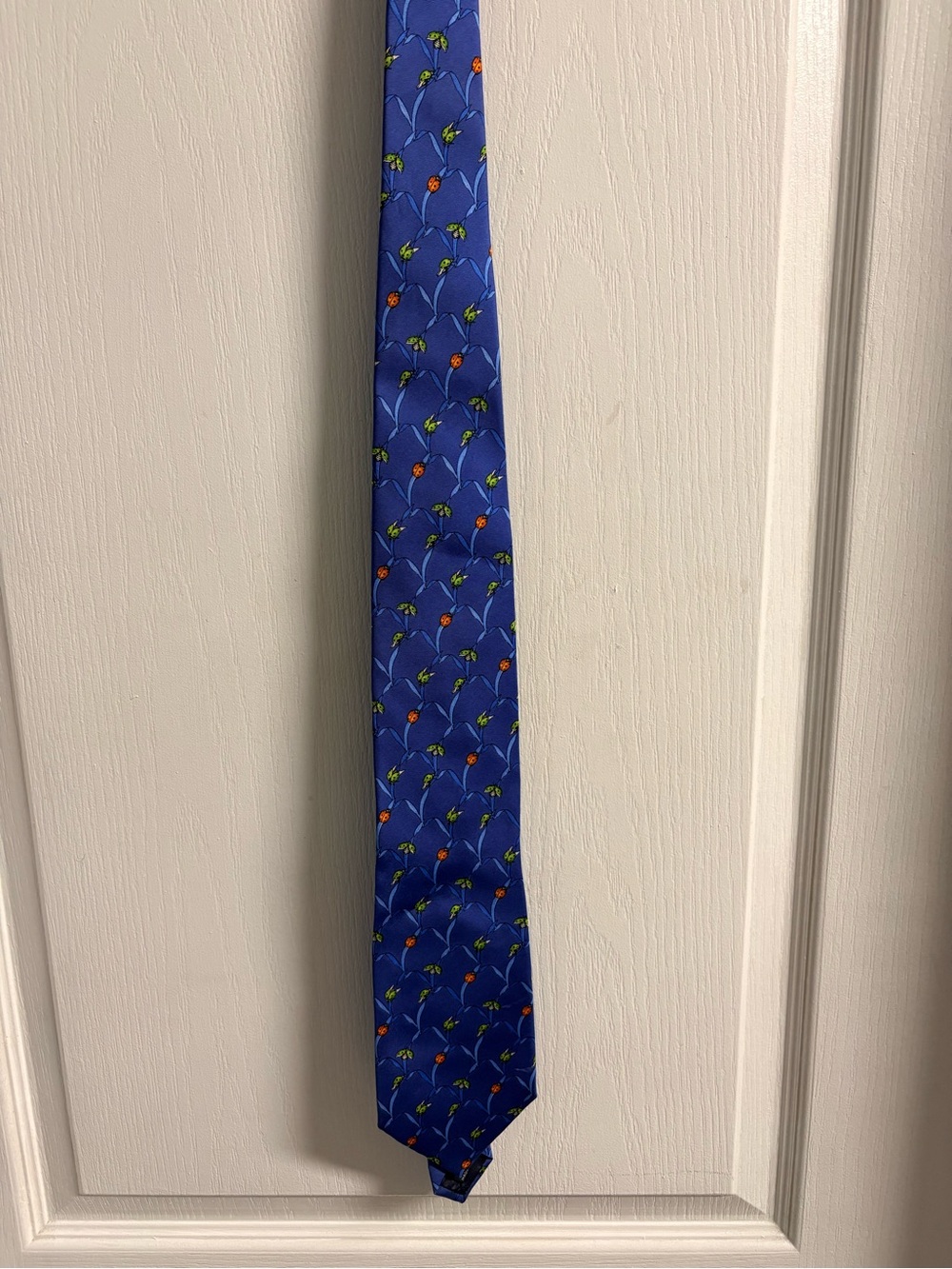 Tiffany & Co. Ladybug Silk Royal Blue Tie.